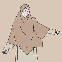 jong moslim Dames manhwa karakter vector