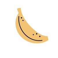 banaan Aan wit achtergrond. vector tekening illustratie. schattig sticker.