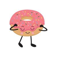 helder donut in de stijl van kawaii. vector illustratie van nagerecht.