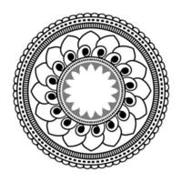 mandala, mandala patroon stencil krabbels, ronde ornament patronen voor henna, mehndi, tatoeëren, kleur boek bladzijde vector