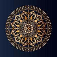 luxe goud bloemen mandala arabesk patroon voor afdrukken, poster, omslag, brochure, folder, oosters stijl sier- ronde kant ornament vector