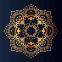 luxe goud bloemen mandala arabesk patroon voor afdrukken, poster, omslag, brochure, folder, oosters stijl sier- ronde kant ornament vector