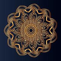 luxe goud bloemen mandala arabesk patroon voor afdrukken, poster, omslag, brochure, folder, oosters stijl sier- ronde kant ornament vector