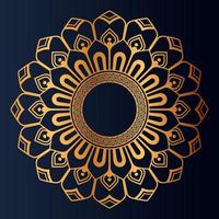 luxe goud bloemen mandala arabesk patroon voor afdrukken, poster, omslag, brochure, folder, oosters stijl sier- ronde kant ornament vector