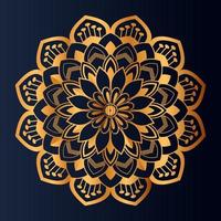 luxe goud bloemen mandala arabesk patroon voor afdrukken, poster, omslag, brochure, folder, oosters stijl sier- ronde kant ornament vector