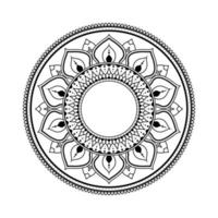 mandala, mandala patroon stencil krabbels, ronde ornament patronen voor henna, mehndi, tatoeëren, kleur boek bladzijde vector