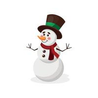 feestelijk nieuw jaar sneeuwman Aan een wit achtergrond - vector