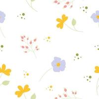 patroon van blad, gras, bloemen in pastel kleur. vector