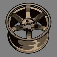 brons kleur auto wiel tekening vector