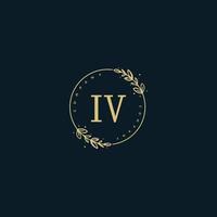 eerste iv schoonheid monogram en elegant logo ontwerp, handschrift logo van eerste handtekening, bruiloft, mode, bloemen en botanisch met creatief sjabloon. vector