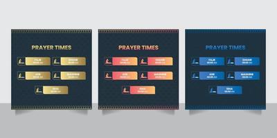 creatief gebed tijd banier voor sociaal media post sjabloon vector