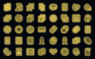 crackers pictogrammen reeks vector neon