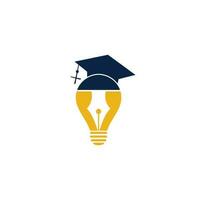 licht lamp en diploma uitreiking pet logo. creatief lamp idee genie logo ontwerp symbool. vector