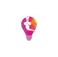 geest voedsel lamp vorm concept logo ontwerp. geest voedsel levering logo ontwerp. vector