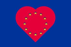 vlag van Oekraïne in de vorm van een hart Aan de achtergrond van de Europese unie flag.ukraine en EU concept. vector illustratie.