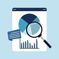 vlak vector ontwerp statistisch en gegevens analyse voor bedrijf financiën investering concept met grafieken