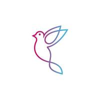 vogel lijn kunst logo icoon en symbool vector sjabloon