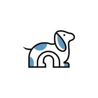 zittend hond lijn kunst monoline logo Sjablonen vector