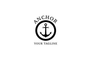 gemakkelijk mono lijn kunst anker voor boot schip marinier marine nautische logo ontwerp vector