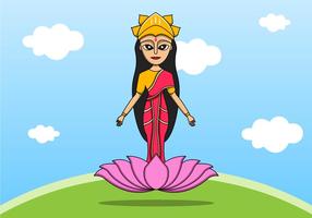 Indiase godin Lakshmi op Lotus vector