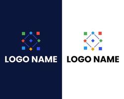 letter h met tech modern logo ontwerpsjabloon vector
