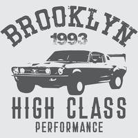 Brooklyn 1993 hoog klasse prestatie t-shirt ontwerp vector