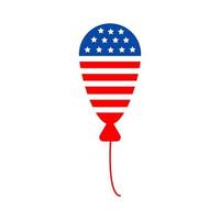 onafhankelijkheid dag ballon met Amerikaans vlag patriottisch illustraties. schattig vector prints voor 4e van juli. onafhankelijkheid dag ontwerp elementen in de kleuren van de ons nationaal vlag.