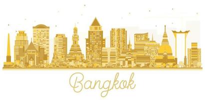 Bangkok stad skyline gouden silhouet. vector