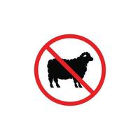 Nee schapen symbool. Nee schapen toegestaan symbool vector