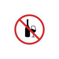 verboden alcohol symbool. Nee alcohol symbool vector