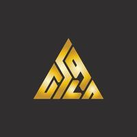 luxe logo goud kleur driehoek concept, gemakkelijk, monogram logo. vector