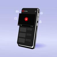 mobiel video speler vector ui concept voor sociaal netwerk.