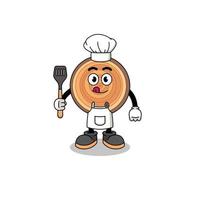 mascotte illustratie van hout graan chef vector