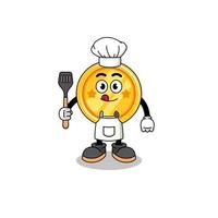 mascotte illustratie van medaille chef vector