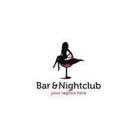 bar en nachtclub logo vector sjabloon