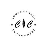 eerste cc brief logo elegant bedrijf merk luxe vector