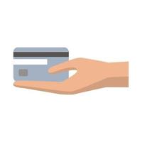 hand met creditcard vector