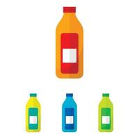 sap fles pictogrammen set, vlak stijl vector