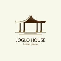 logo joglo huis wijnoogst beeld ontwerp illustratie icoon vector