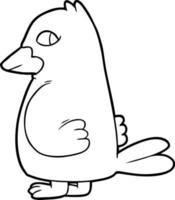 lijn tekening tekenfilm schattig vogel vector