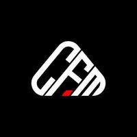 cfm brief logo creatief ontwerp met vector grafisch, cfm gemakkelijk en modern logo in ronde driehoek vorm geven aan.