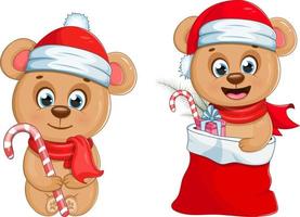 reeks van schattig en grappig Kerstmis bears vector