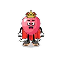 mascotte illustratie van hart symbool koning vector