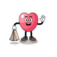 tekenfilm van hart symbool boodschappen doen vector