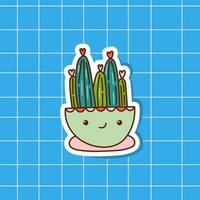 Mexicaans cactus in een pot. schattig tekening kamerplant. vector illustratie. een element voor creëren ansichtkaarten, affiches, notitieboekjes, t-shirts.