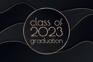 klasse van 2023 diploma uitreiking tekst ontwerp voor kaarten, uitnodigingen of banier vector