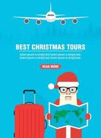 het beste Kerstmis tours concept ontwerp vlak vector