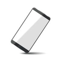 realistisch smartphonemodel. mobiel frame met blanco display geïsoleerde sjablonen, telefoon verschillende hoeken bekeken. vector mobiel apparaatconcept