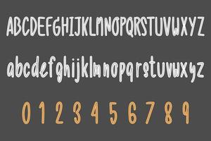 vector hand- getrokken lettertype. borstel geschilderd brieven.