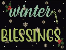 winter zegeningen 04 vrolijk Kerstmis en gelukkig vakantie typografie reeks vector